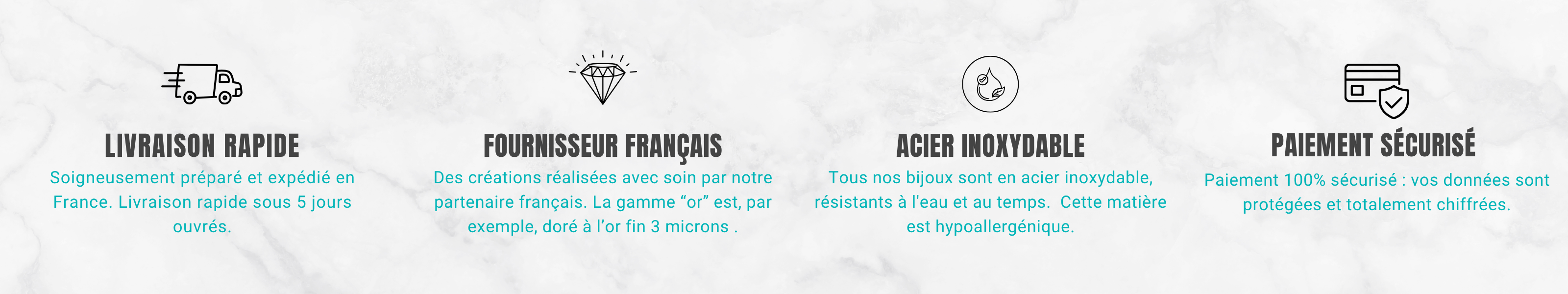 Expédition rapide depuis la France – Bijoux Bahari en acier inoxydable