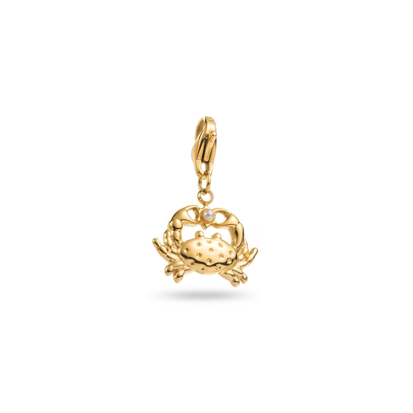 charms crabe Krusti en acier inoxydable doré – bijou Bahari