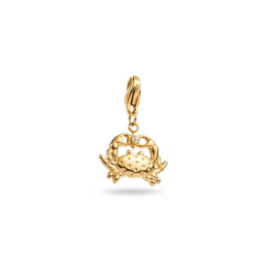 charms crabe Krusti en acier inoxydable doré – bijou Bahari