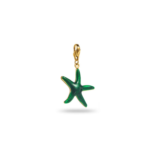 Charms étoile de mer Najma en acier inoxydable doré vert – bijou Bahari