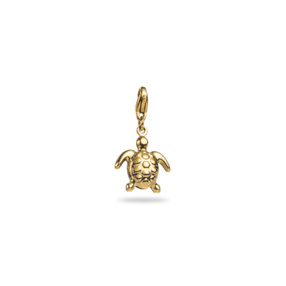 Charms tortue Lahafa en acier inoxydable doré – bijou Bahari