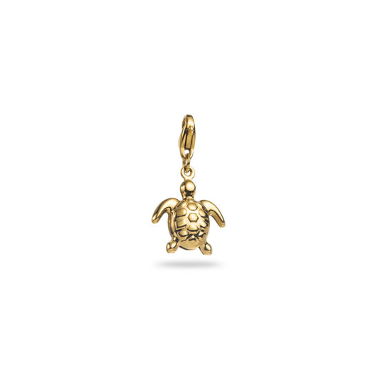 Charms tortue Lahafa en acier inoxydable doré – bijou Bahari
