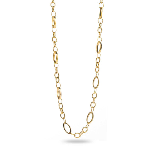 Collier Lorena en acier inoxydable doré à maillons ovales fins – bijou Bahari
